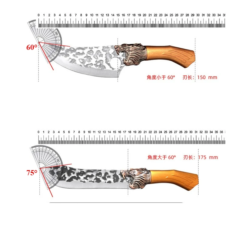 Hand-Forged Knife Kitchen Meat Chopping Boning Stainless Steel Professional Butcher Knife Sharp Fruit Slicing Knife