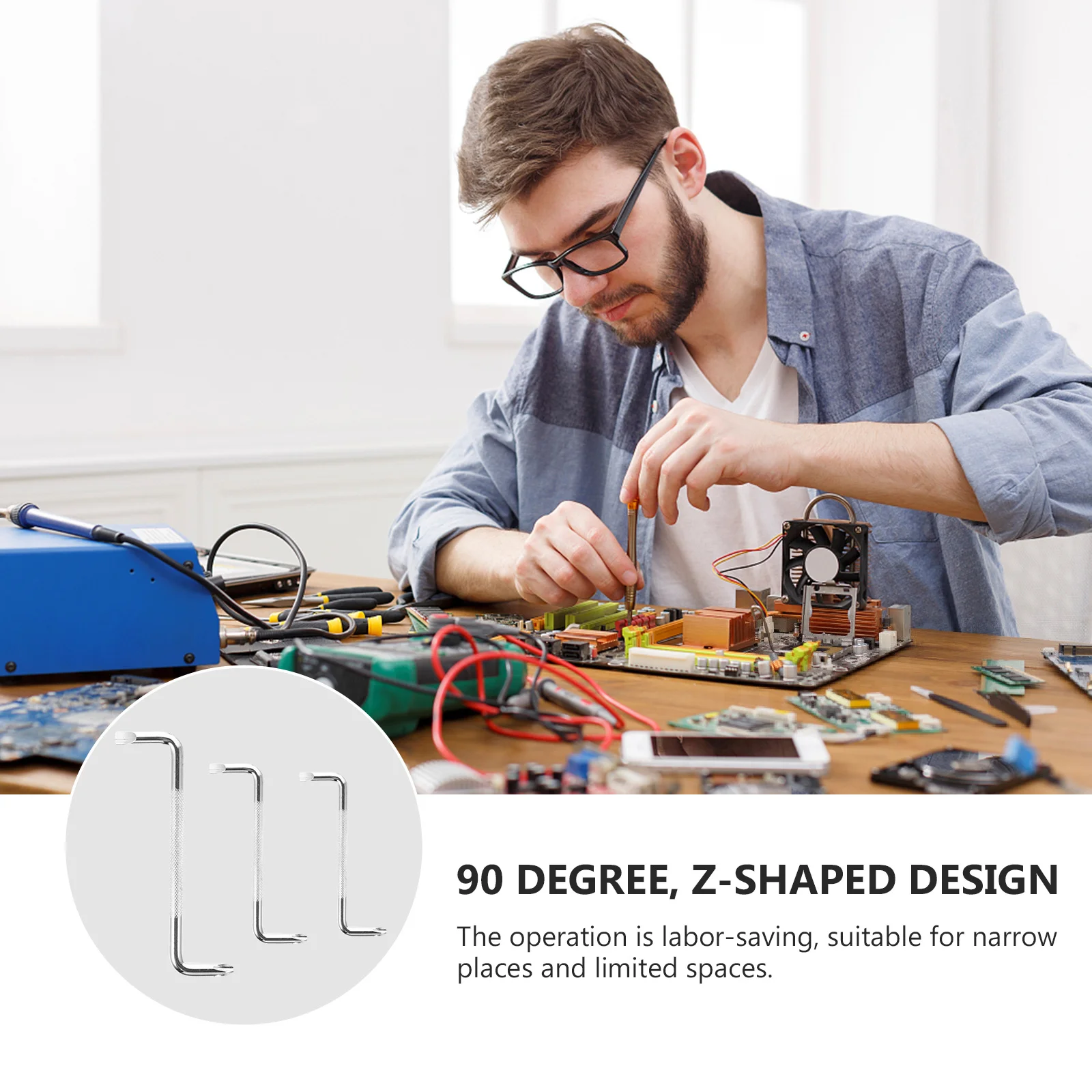 3 pcs Offset Screwdriver Set 90 Degree Micro Screwdriver Double Head Z-Type Angled Tool For Tight Spaces Slotted Dual