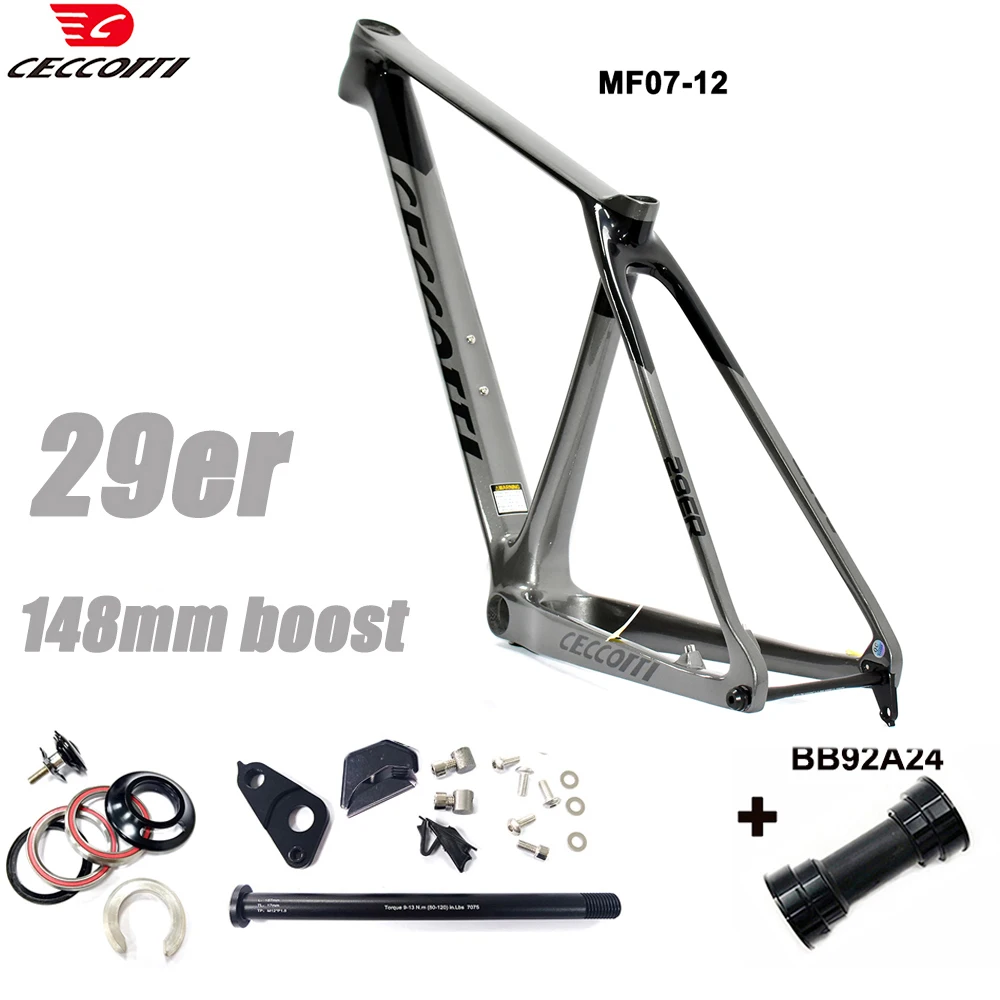 

CECCOTTI 29er Рама для горного велосипеда 148 мм Boost MTB Карбоновая рама велосипеда Дисковый тормоз Жесткий хвост XC Rama Bicicleta 29