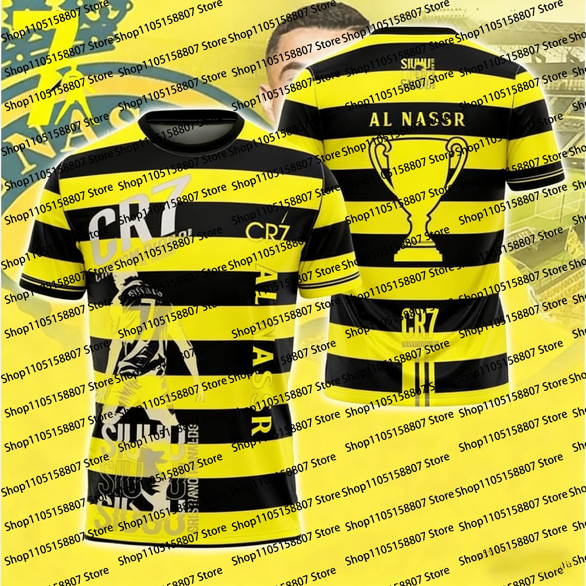 قميص تدريب كرة القدم EvoNova CR7 Al Nassr صيفي جديد لعام 2026 لكل من الرجال والنساء، قميص رياضي عصري سريع الجفاف