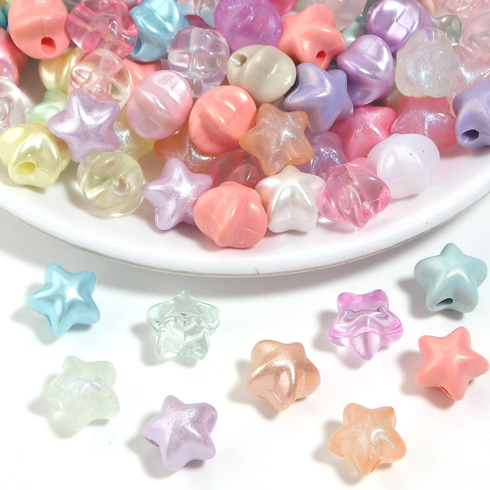 50 Stück 11mm Sternperlen in verschiedenen Farben, Acryl-Abstandsperlen für Schmuckherstellung, DIY-Anhänger, Armband, Halskette, Ohrringe
