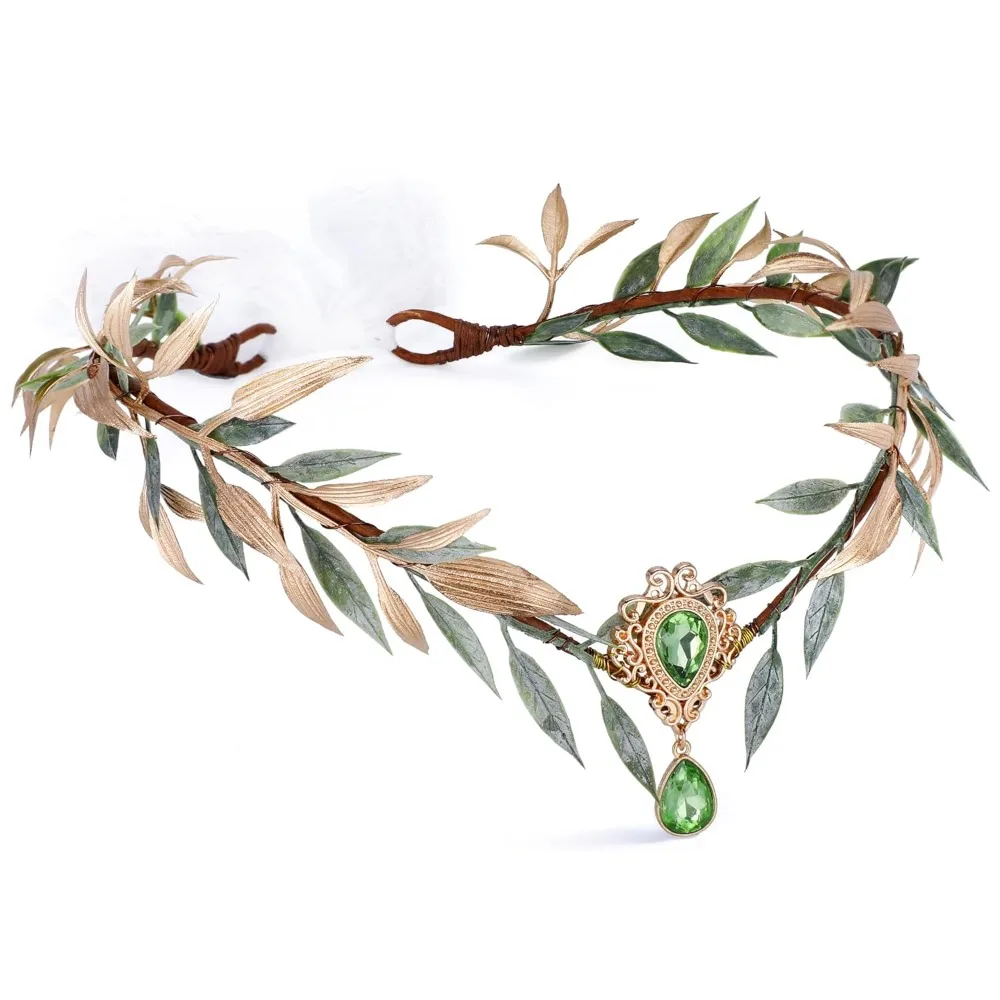 Fairy Flower Crown Fairy Crown Woodland Headdress Handmade Forest Leaves for Halloween Cosplay Photo Shoot