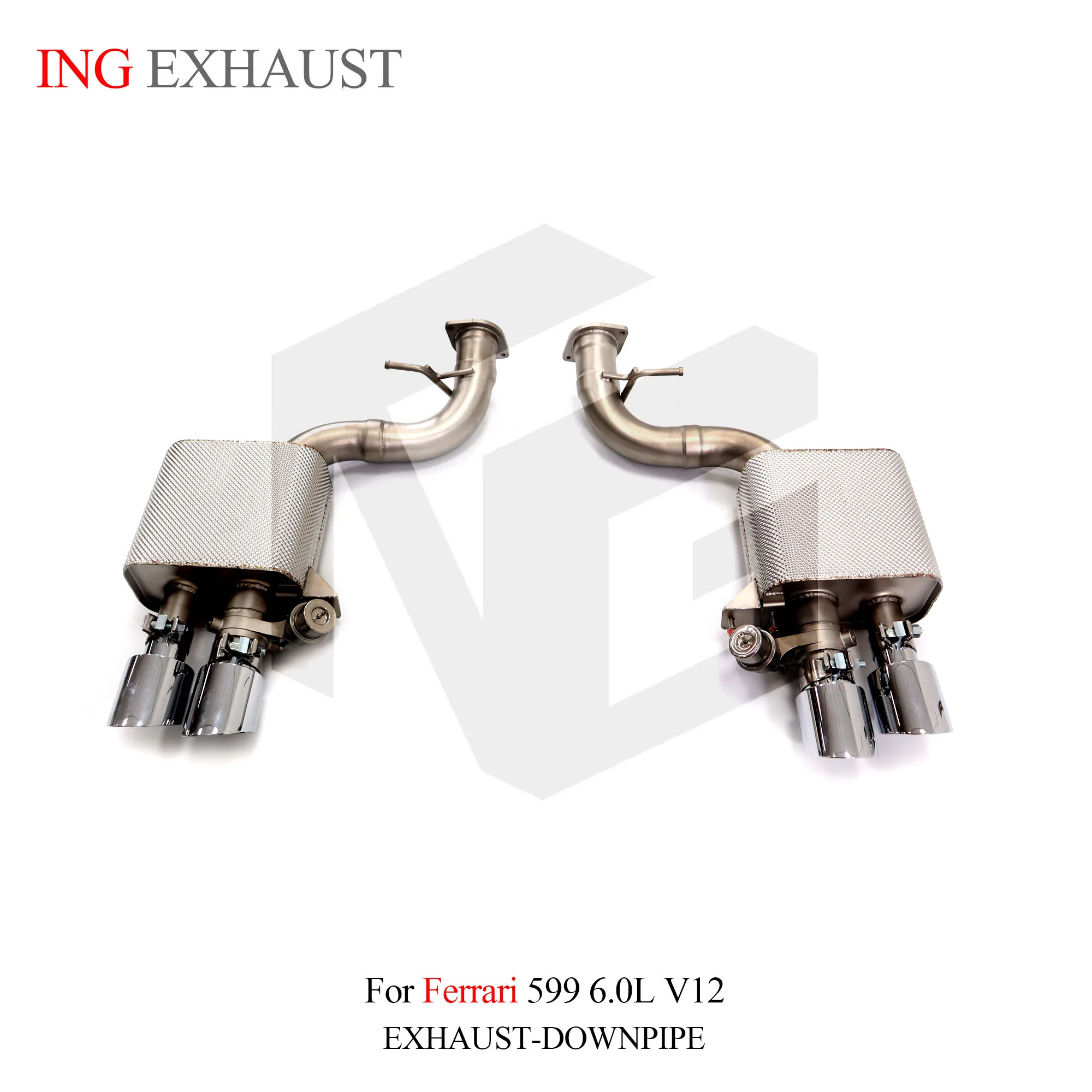 ING Stainless Steel 304 Valve Muffler Tube for Ferrari 599 6.0L V12 Car Vehicle Engine Exhaust Rear Section Customize System