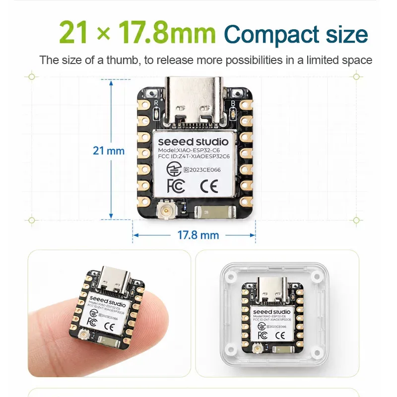 1/5 szt. XIAO ESP32-C6 Seeed Studio XIAO ESP32C6 2.4 GHz WiFi-6 BLE5 MINI Moduł Obsługujący Zigbee Matter Board Moduł Bezprzewodowy Wi-Fi — zdjęcie produktu 6