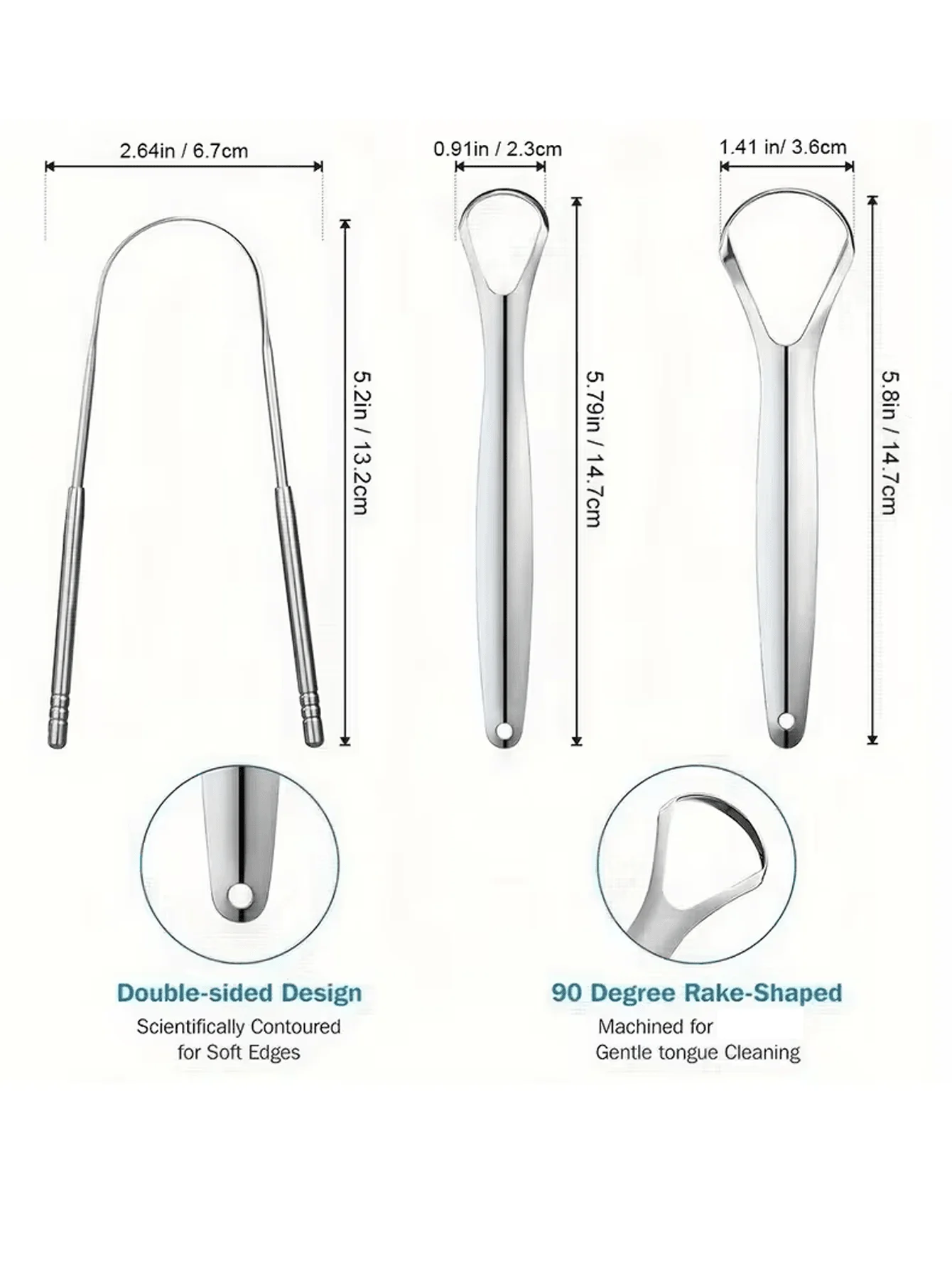 1-3pcs Stainless Steel Tongue Scraper Set With Large Storage Box, Tongue Cleaner, Odorless Oral Care Tool, Fresh Breath gallery 4
