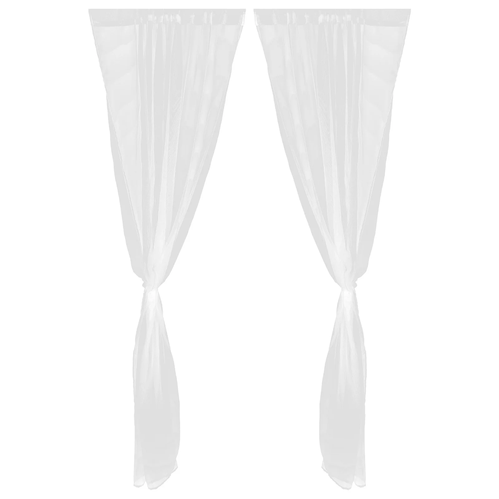 

2Pcs Translucent White Sheer Curtain Polyester Light Filtering Window Gauze for Living Room Kitchen Bedroom Dining Room Home