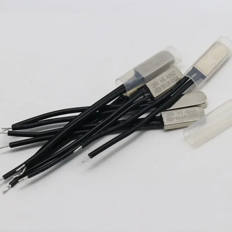 2/5PCs KSD9700 5A 250V 40 55 60 75 80 85 90 95 100 105 110 130 135℃ NO NC Thermostat Thermal Protector fuses Temperature Switch