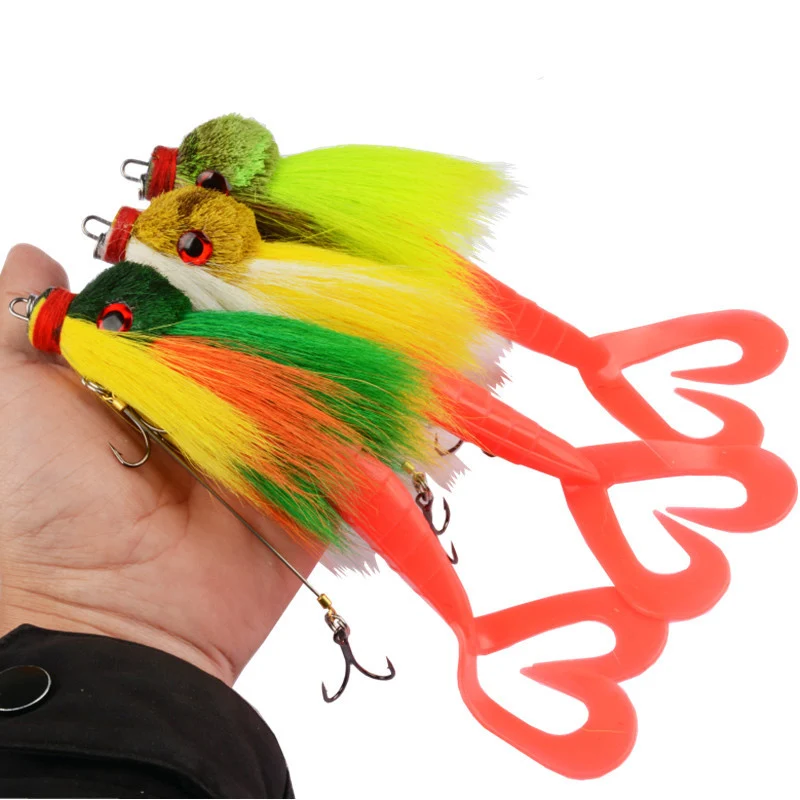 Leurre de pêche multi-articulé en forme de souris, 22cm 40g, leurre artificiel dur et souple pour la pêche au brochet