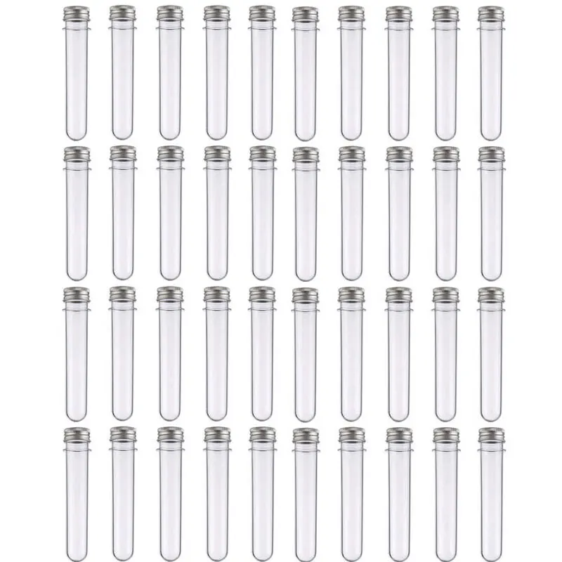 

Прозрачные пластиковые пробирки с крышками, прозрачные пробирки для научных экспериментов, вечерние, украшение дома, хранение конфет, 40 шт.