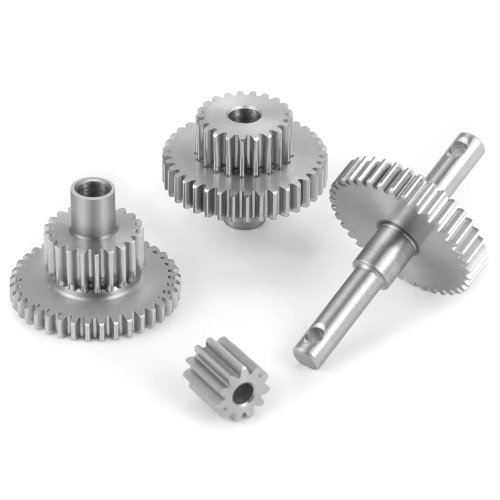 MIBIDAO Stainless Steel Transmission Gear Pinion Set High Low Standard Speed For 1/18 TRX-4M Bronco Defender RC Crawler Car