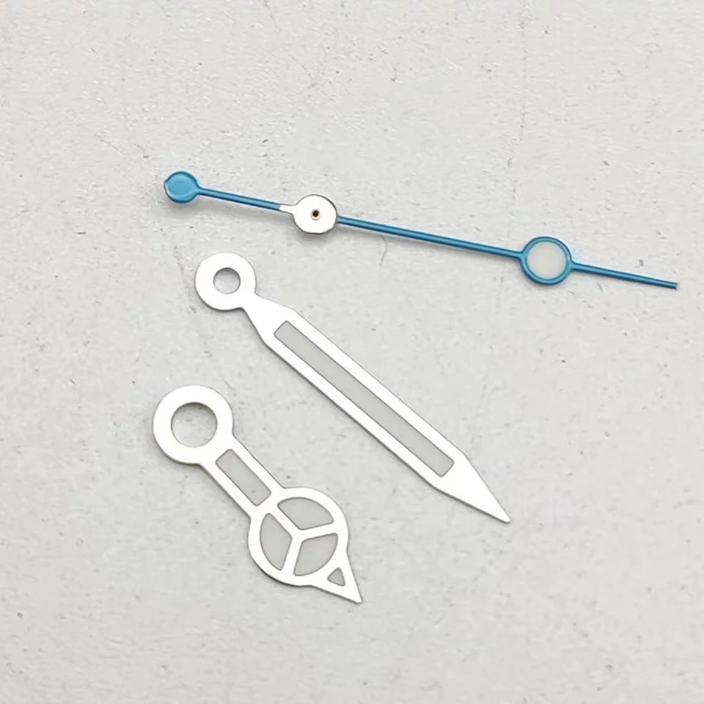 Accessoires de montre aiguilles de montre avec lumineux bleu adapté au mouvement NH35/NH36 aiguilles de pièces de réparation de montre à 3 broches
