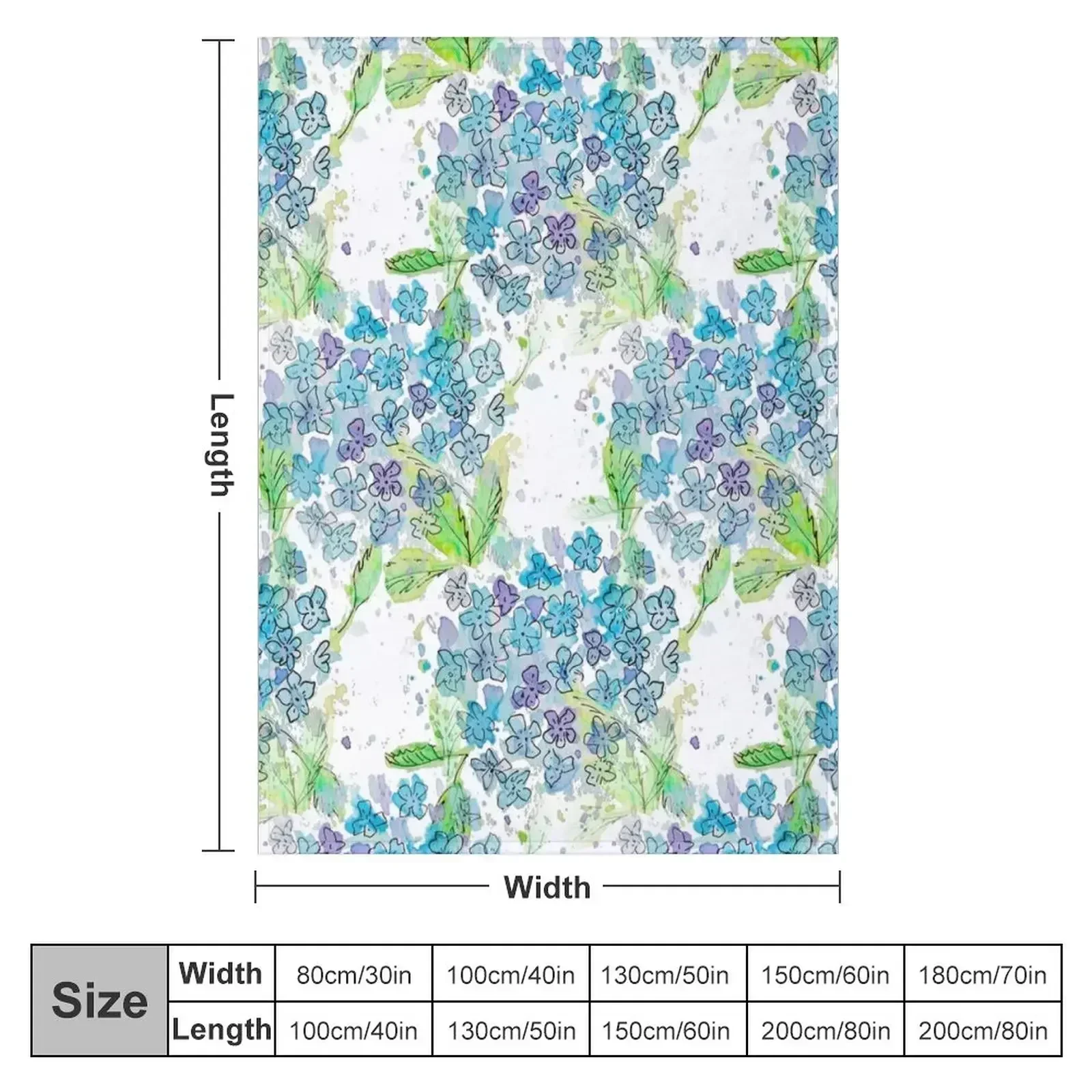 Hydrangeas Watercolour Throw Blanket Furrys Extra Large Throw Luxury Throw Kid'S cosplay anime Summer Blankets