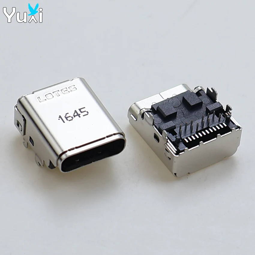 

YuXi 1pc For LOTES USB3.1 TYPE-C Tail Plug Female Socket 90 degree Soldering Board 24Pin Charging Port Charge Connector