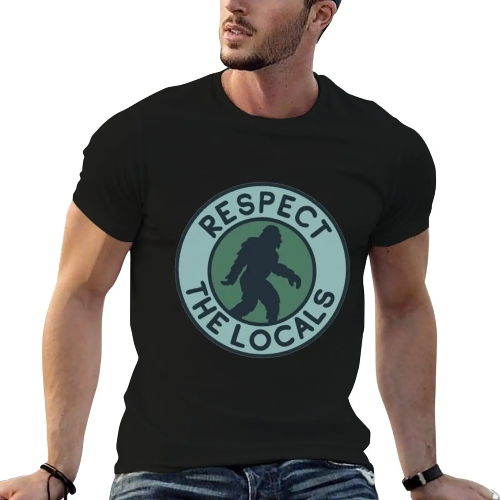 T-shirt Respect The Locals Bigfoot, T-shirt imprimé de style urbain