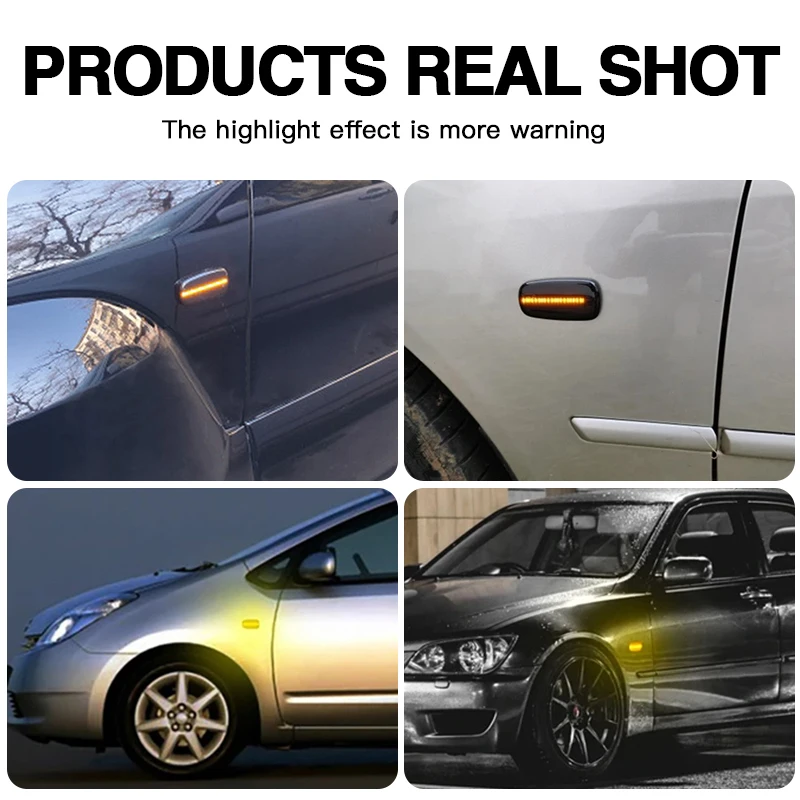 2 × لتويوتا كلوجر MK1 لاند كروزر برادو MK3 مارك MK2 أصل أوبا-LED أضواء العلامات الجانبية الديناميكية سيارة بدوره إشارة الوامض مصباح