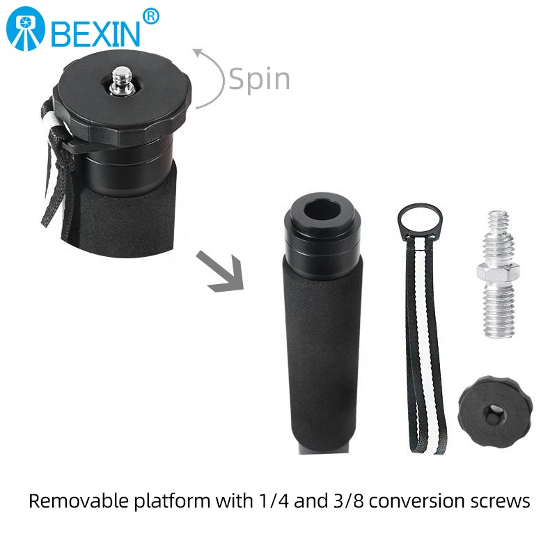 BEXIN P306A Professional Aluminum alloy Portable Travel Monopod Bracket Can Stand for Digital DSLR Camera