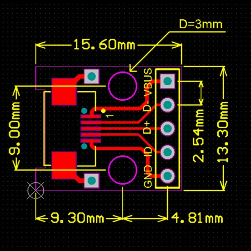 10pcs Mini Micro USB to DIP 2.54mm Adapter Connector Module Board Panel Female 5-Pin Pinboard 2.54mm Micro USB PCB Type Parts