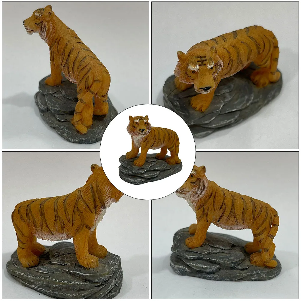 

2Pcs Tiger Shape Resin Small Landscaping Ornament Compact Garden Decor Micro Landscape Decoration Outdoor Bonsai Scene