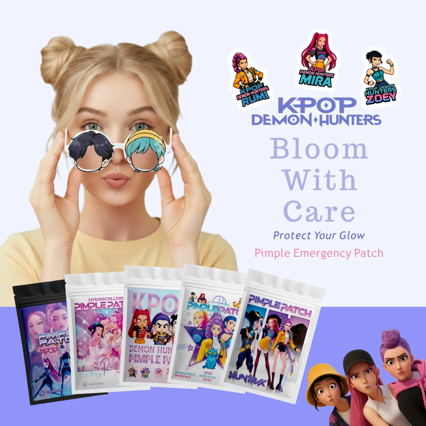 20 كبسولة من ملصقات حب الشباب الغروانية المائية الكرتونية اللطيفة خفيفة وغير مزعجة #2