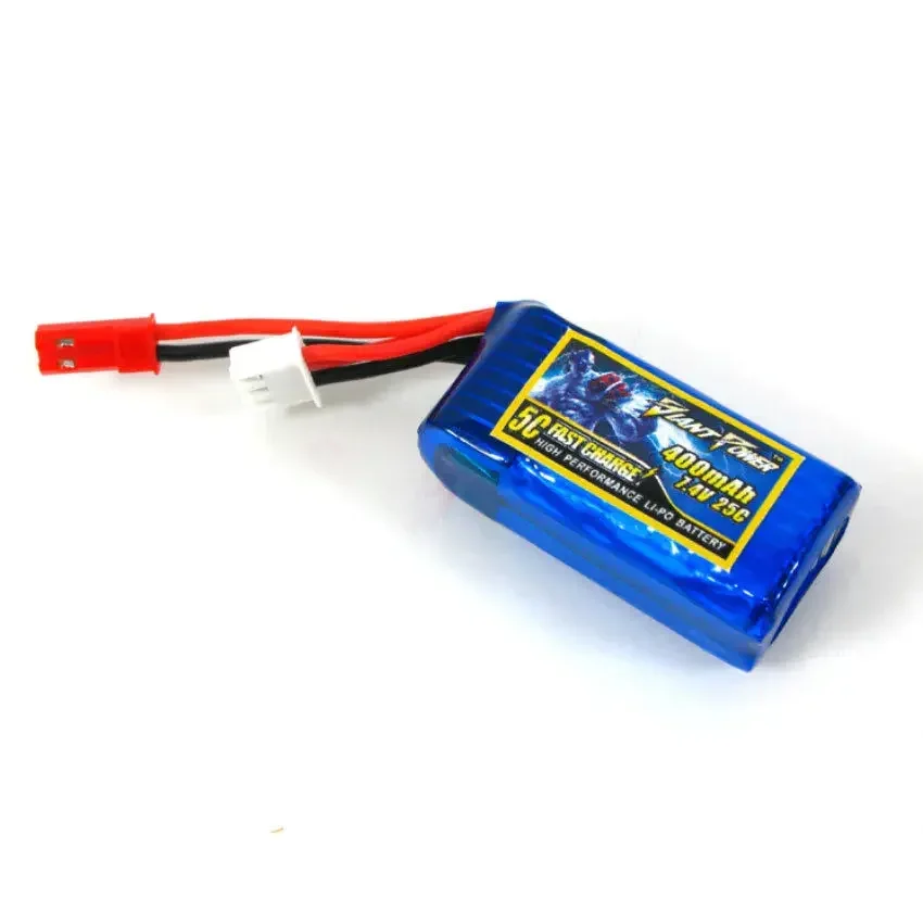 7.4V 2S 400mAh 25C High Rate Ultralight LiPo Battery for Micro RC Model Airplane Helicopter FPV Drone