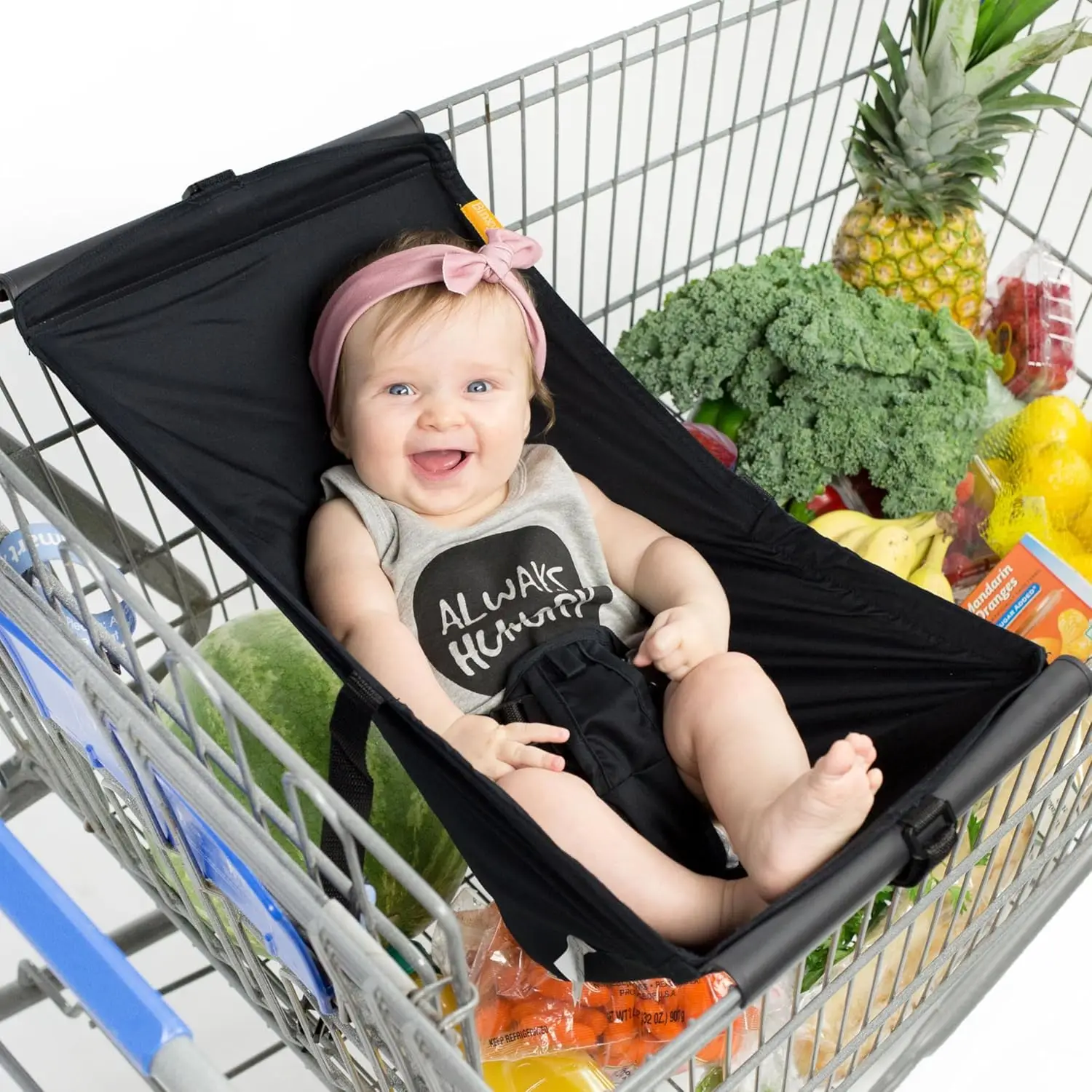 

Детский гамак для тележки для покупок - безопасное сиденье для продуктовых тележек и колясок, выдерживает до 50 фунтов, черный цвет