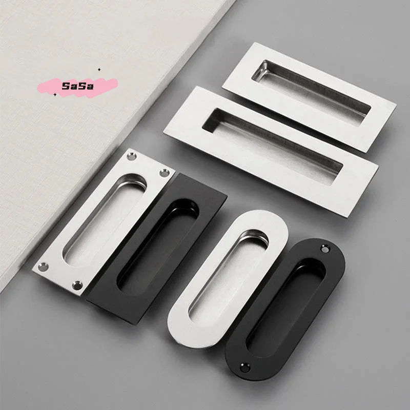 S-1Pc Stainless Steel Concealed Handle Built-in Concealed Sliding Door Sliding Door Drawer Handle Built-in Black Gold Handle