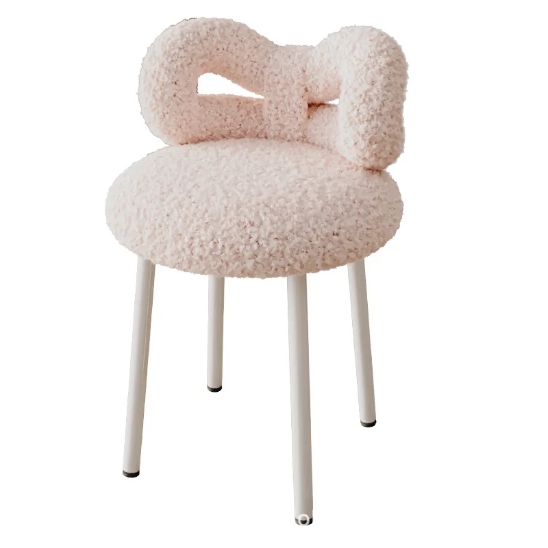 Lamb Velvet Makeup Chair Bedroom Home Dressing Table Chair Butterfly Backrest Stool Modern Simple Manicure Chair Ins Style