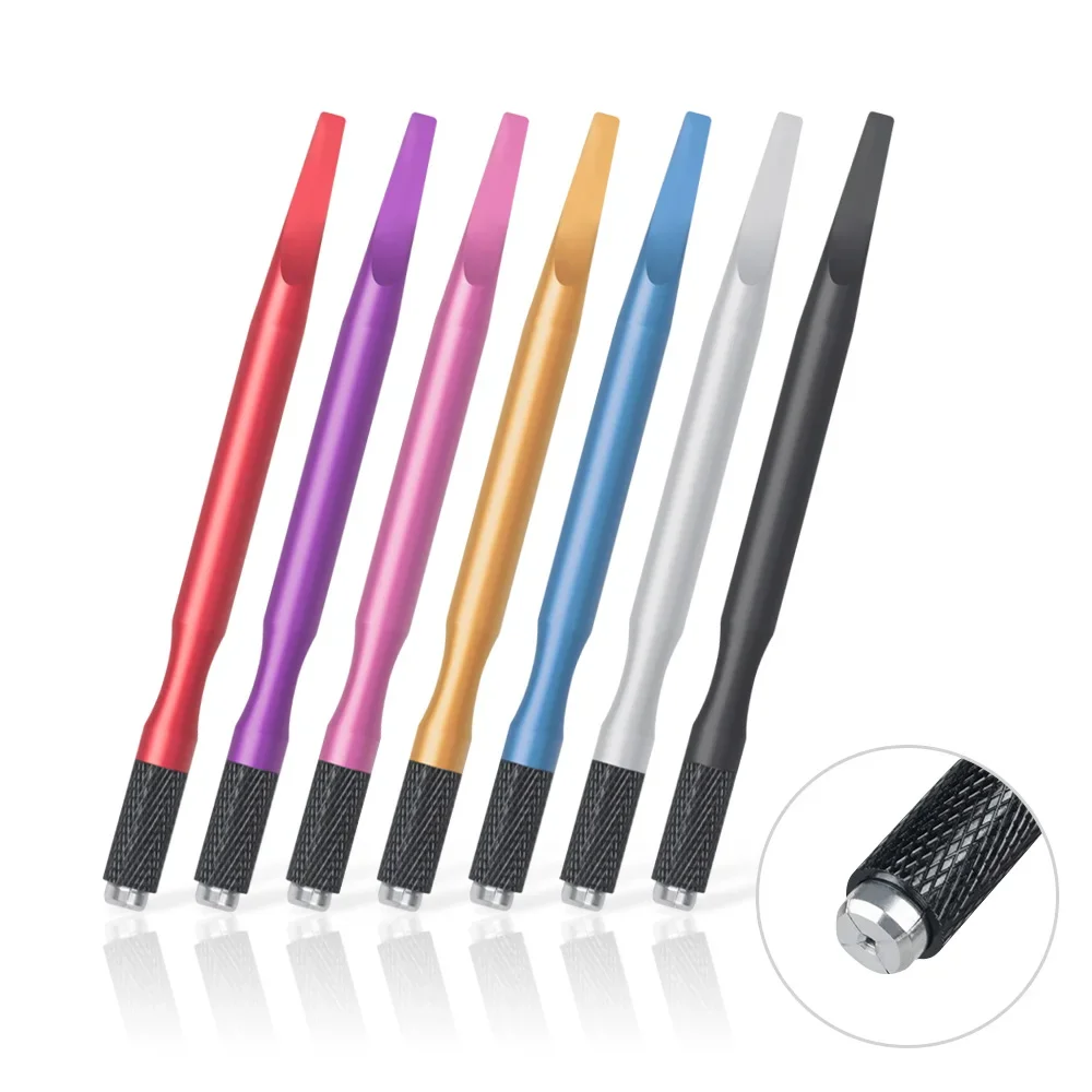 

1 шт., ручная ручка для микроблейдинга из сплава, плоский хвост для круглых или плоских игл, инструменты для полуперманентного макияжа