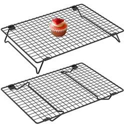 2Pcs Cooling Rack with Collapsible Legs BBQ Bread Cake Cooling Rack Drip Dry Rack Grid Baking Pan Household Kitchen Baking Tools