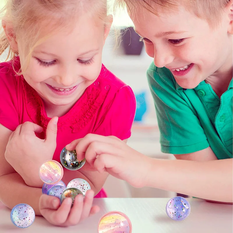 5Pcs 32mm Space Theme Bounce Ball Starry Sky Planet Jumping Ball Kids Birthday Party Toys Filler Christmas Gift