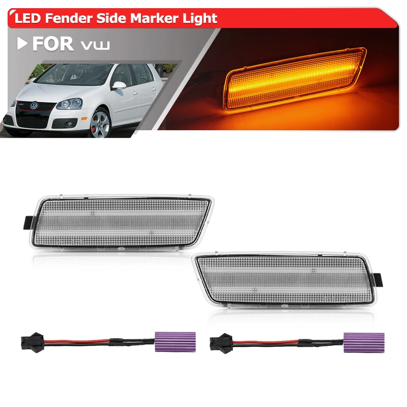 Luces Led de posición lateral para guardabarros de coche, accesorio para VW Golf GTI MK5 Jetta MK5 Rabbit R32, 1K5945071 1K5945072, 2 uds.