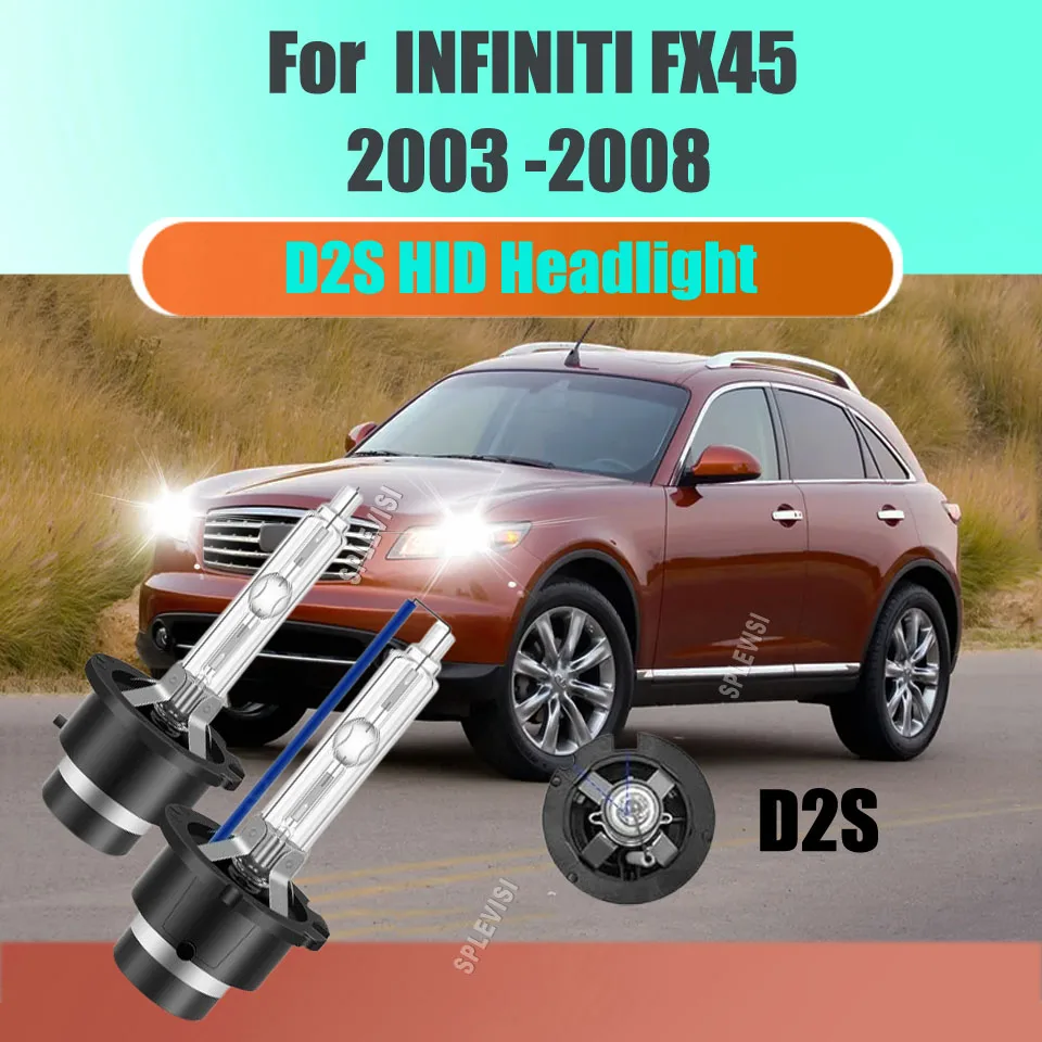 

D2S HID Conversion Headlight Kit 6000K White Factory Match - Includes 2 Bulbs For INFINITI FX45 2003 2004 2005 2006 2007 2008