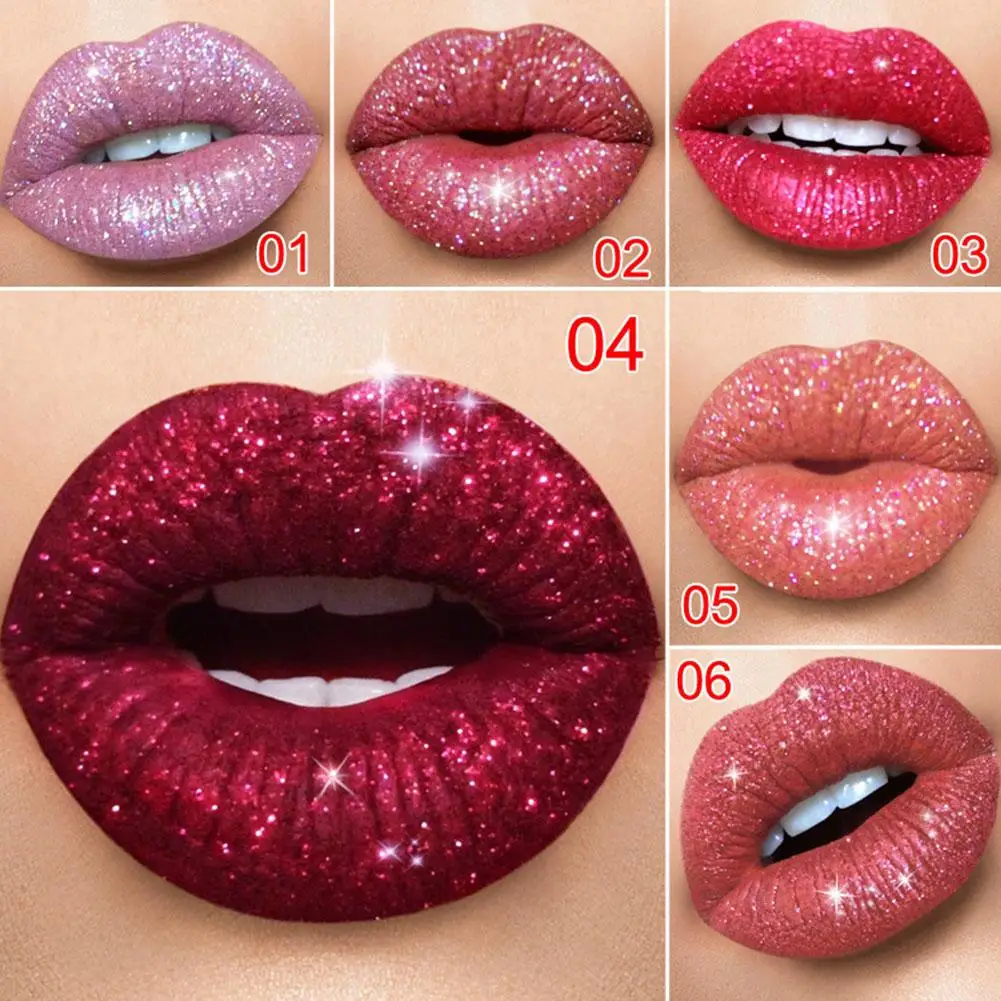 Impermeabile opaco glitter liquido lucidalabbra trucco tazza antiaderente rossetto in metallo duraturo tono colore labbra lucido rossetto affascinante