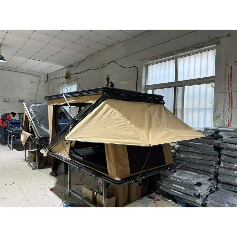 High Quality Z-Shaped Triangular Aluminum Alloy Roof Top Tent 2-3 Person Four Corner Outdoor Camping Fit For Wrangler Pao Pickup