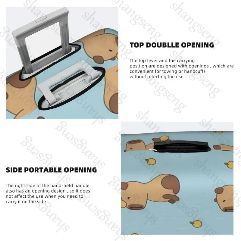 حقيبة واقية لحقيبة السفر كارتون كابيبارا، غطاء حماية مرن، غطاء أمتعة قابل للغسل، 18-32 بوصة #4