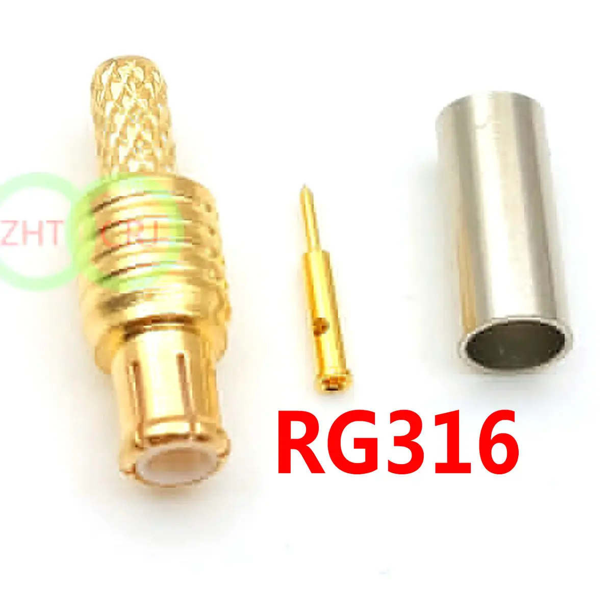 

100pcs BRASS RF MCX Male Plug Connector Crimp For RG316,RG174,LMR100 Straight