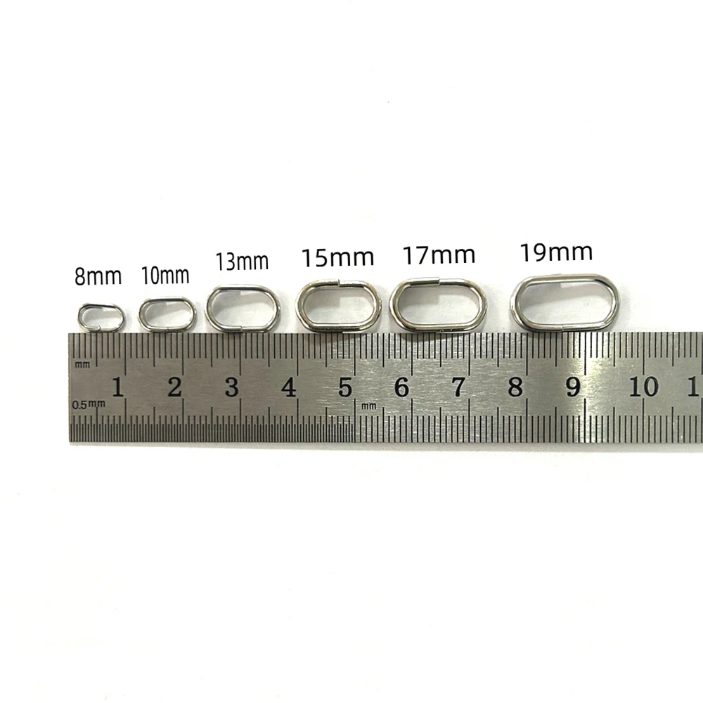 20 or 50X Fishing Oval Lure Circle Pike Stainless Steel Rolling Swivel Oval Split Rings Fishing Accessories Connector Pin Tackle