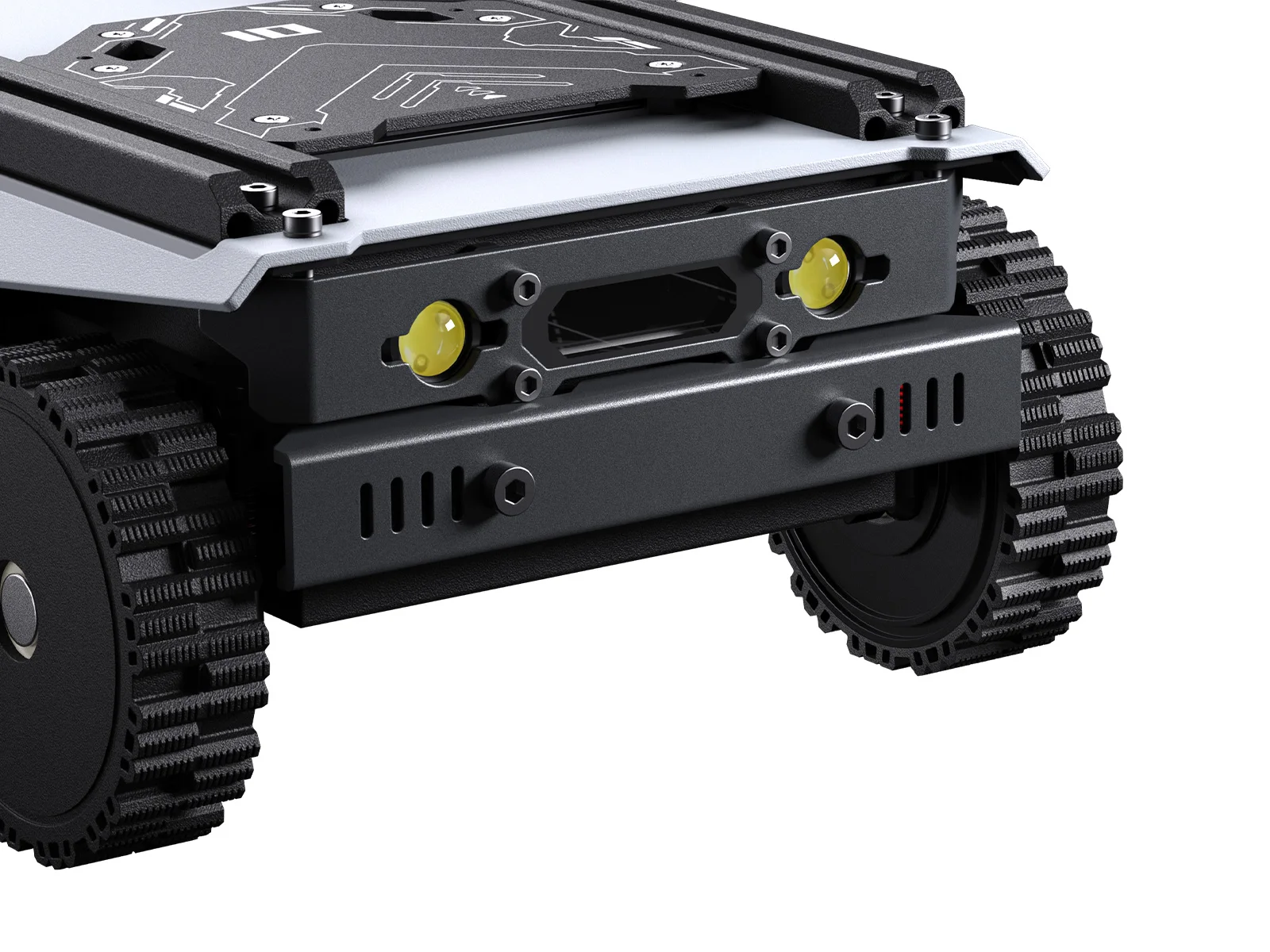 Waveshare Cobra Flex universeel modulair Drive-by-Wire chassis, 4-wielige 4WD compact differentieel chassis, naafmotoren, multi-host