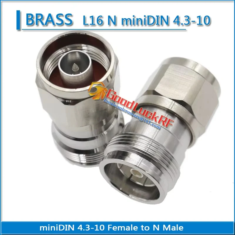 miniDIN mini DIN RRU 4.3-10 Female to L16 N Male Plug Socket Straight Brass Coaxial 4310 RF Connector Adapters