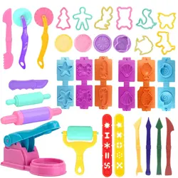 Set di accessori per pasta da gioco per bambini strumenti per pasta da gioco con vari stampi in plastica mattarelli taglierine modello di argilla per bambini bambini