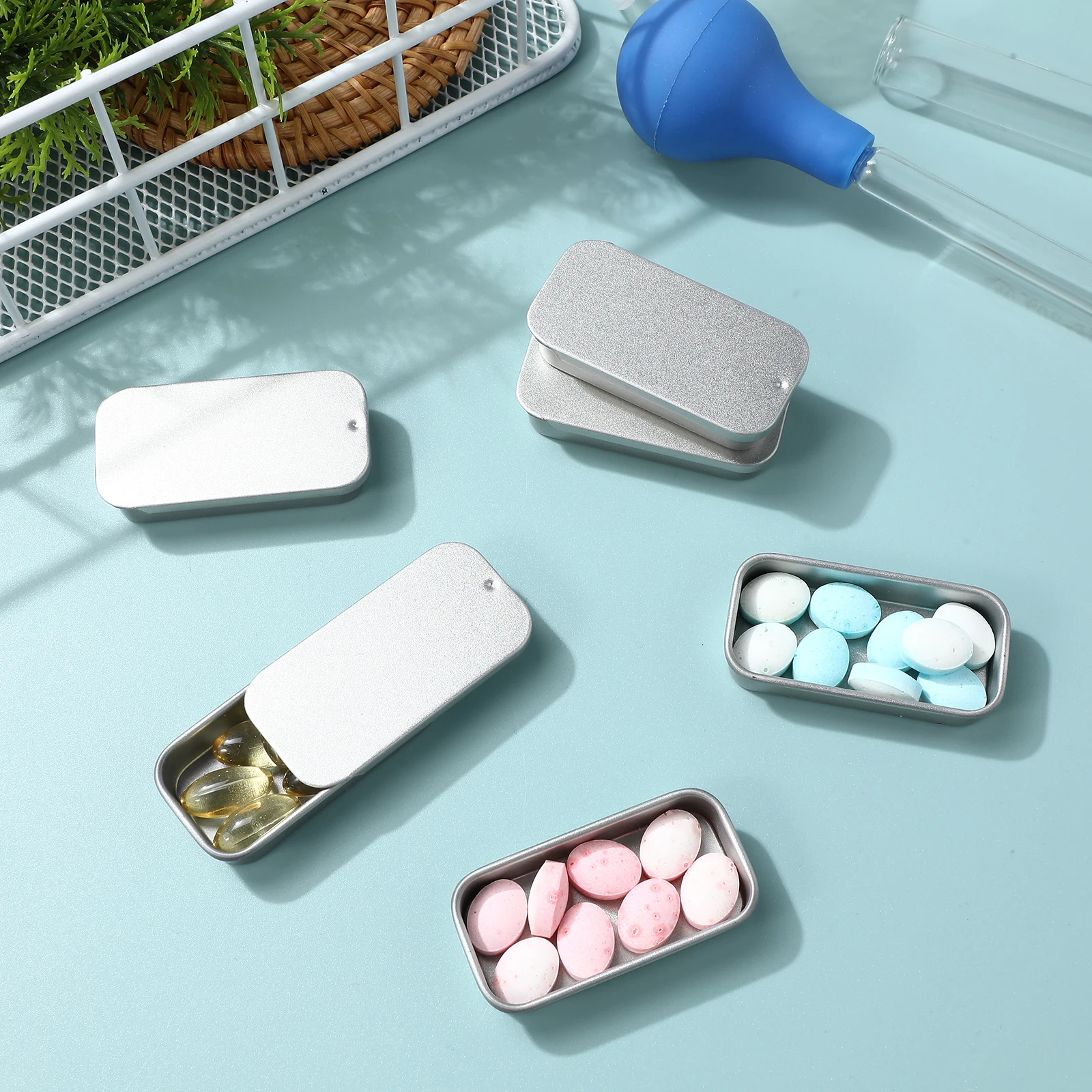 

16 Pcs Practical Tin Boxes Small Tins for Candy Push Lid Tinplate Mini with Lids