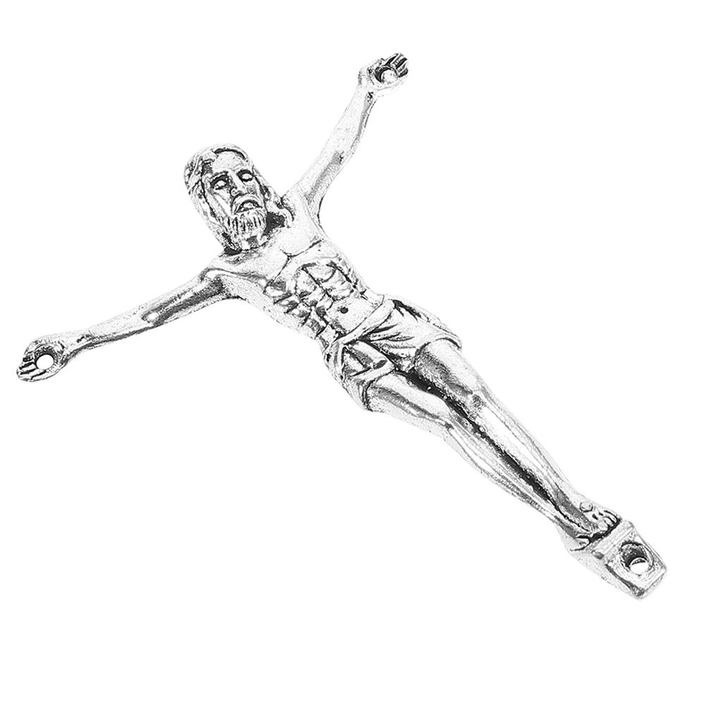 

Cross Pendant 5.4Cm Retro Alloy Men'S Religious Jewelry Diy Accessory Crucifix Ornament Jesus Necklace Metal Charm Christian