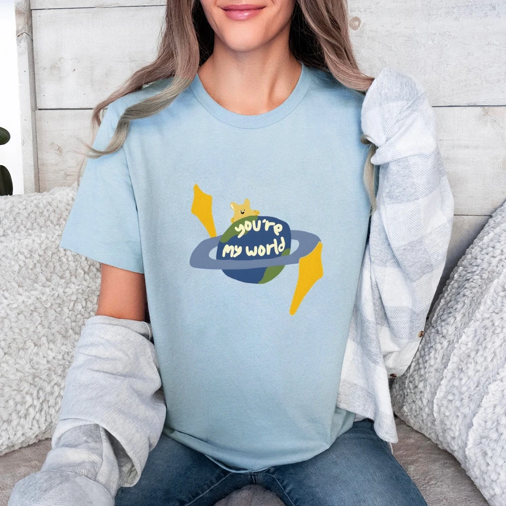 You Are My World Shirt Women Graphic T-Shirt Gift For Mom Grandma Mother’s Day T-Shirt
