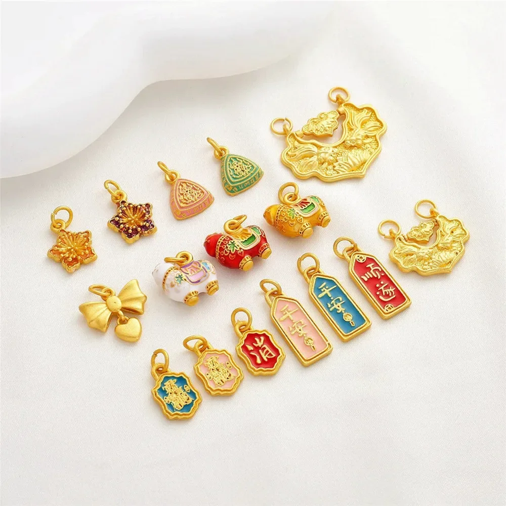 

18-каратное матовое золото, подвесной колокольчик, бабочка на спине, облако, разделенная бусина, браслет ручной работы, ожерелье, аксессуар из бисера