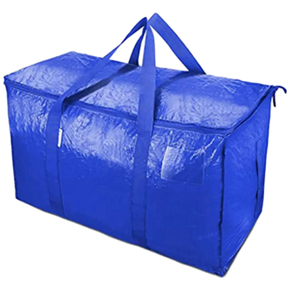 תיק אחסון גדול עמיד למים לנסיעות, מבד אוקספורד, עם רוכסן וידיות, לשמיכות, בגדים, שמיכות פוך, מארגן שמיכות, תיק אחסון לארון 90 ליטר