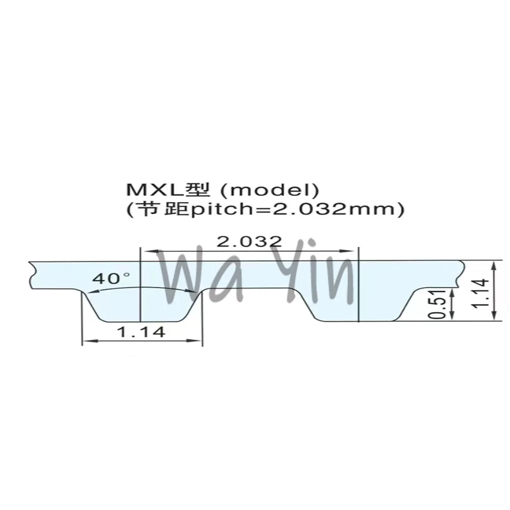 MXL Synchronous Belt Material Rubber Synchronous Belt Pitch 2.032mm Perimeter B487MXL-B1463MXL Width 3-4-6-10-12-15mm