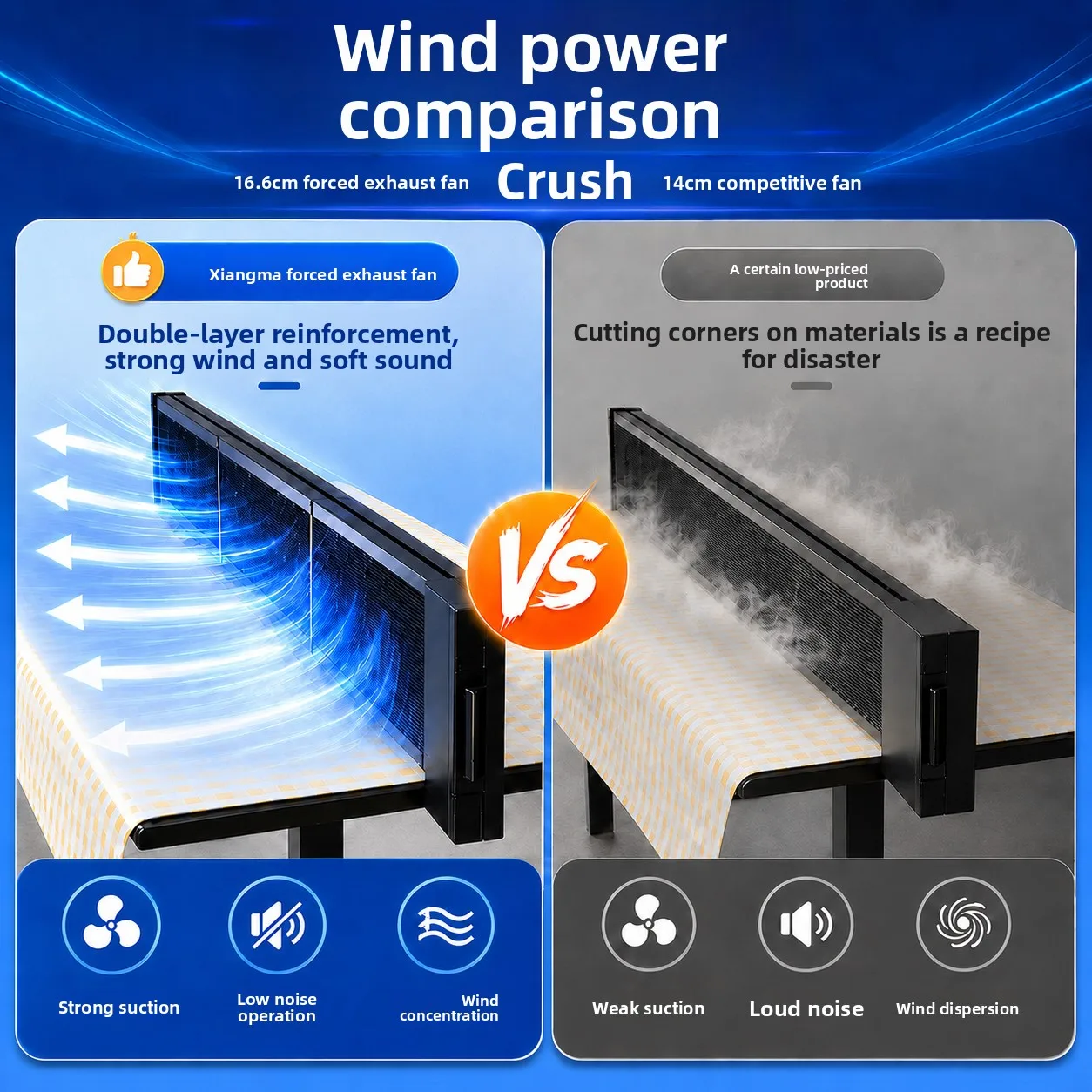 No punching window exhaust fan, no installation ventilation fan, strong silent kitchen household view 4