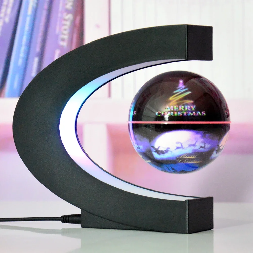 C shape led lights  Christmas pattern  globe and magnetic levitation globe