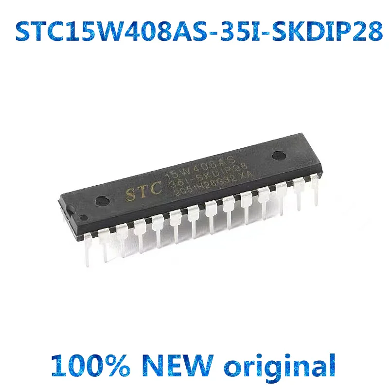 5Pcs, STC15W408AS Microcomputer Microcontroller MCU SMD STC15W408AS-35I-SKDIP28 1T 8051 Single Chip IC