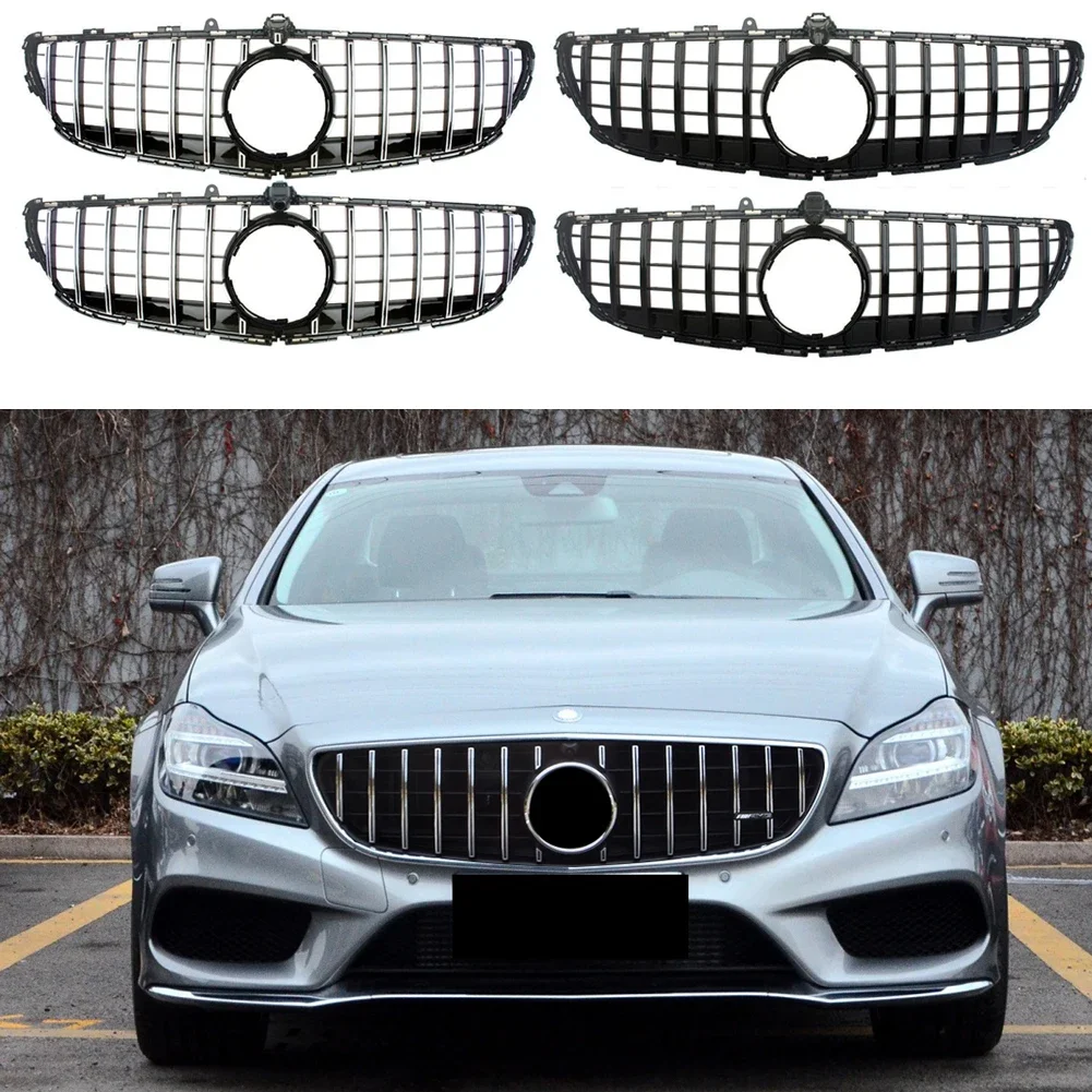 

Front Racing Facelift Billet Bumper Grille Upper Radiator Grill Cover For Mercedes-Benz W218 CLS-Class 2015 2016 2017 GTR